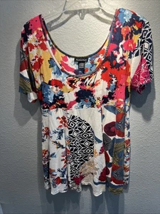Fashion Fuse Size Medium Multicolor Baggy Colorful Top - Picture 1 of 7