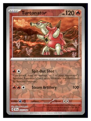 Turtonator Reverse Holo - SV05: Temporal Forces 035/162 -Common- Pokémon NM - Image 1 of 2