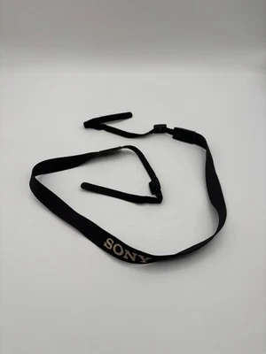 Sony A, alça de câmera Alpha, logotipo branco em preto 7/8" de largura - Imagem 1 de 4