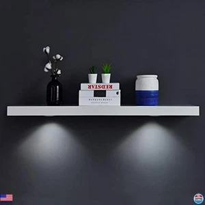 WELLAND 48" Estante Flotante Blanco con Luz LED Táctil para Cualquier Habitación - Imagen 1 de 7