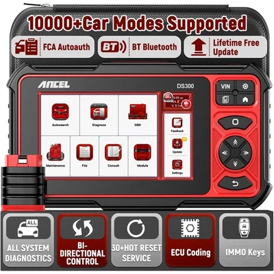 ANCEL DS300 Full System OBD2 Scanner Bi-directional Diagnostic Tool Key Coding - Image 1 of 4