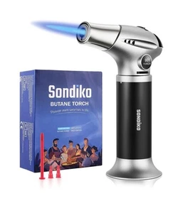 Sondiko Blow Torch, Butane Torch Lighter, Refillable Creme Brulee Torch with ... - Picture 1 of 7