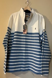 JOULES Hombre’s Newell Sudadera Cuarto Cremallera Azul/Blanco Algodón NUEVO WT Talla XL Elegante - Imagen 1 de 8
