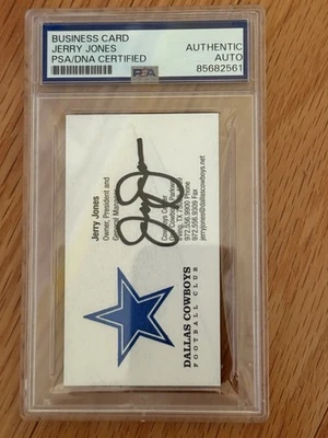 杰里·琼斯 达拉斯牛仔队老板 签名 名片 亲笔签名 PSA/DNA — 第 1/4 张图片