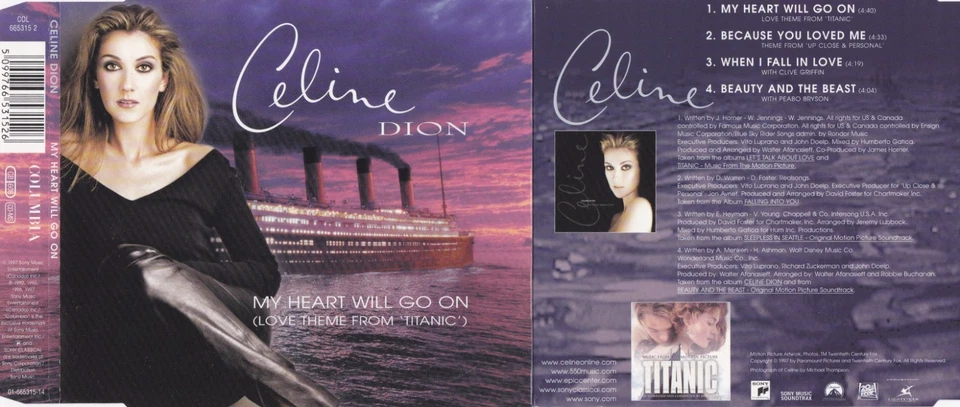 Céline Dion - My Heart Will Go On - Because You Loved Me   (4 Track  Maxi CD) - Bild 1 von 1