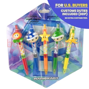 Universal Studios Japan Mario Kart penna a sfera set 5 penne Super Star Nintendo - Foto 1 di 8