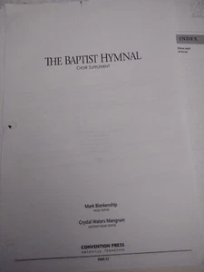 THE BAPTIST HYMNAL CHOIR SUPPLEMENT Convention Press 1991 - Picture 1 of 6