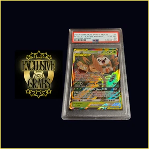 POKEMON 2019 Unified Minds ROWLET & ALOLAN EXEGGUTOR GX #1 PSA 10 Gem Mint - Picture 1 of 2
