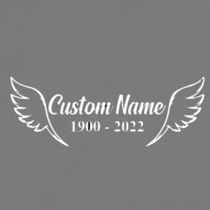 5” CUSTOM MEMORIAL ANGEL WINGS Decal Memorial RIP Car Laptop Van Sticker Window - Picture 1 of 1