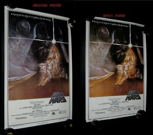 Original 1977 STAR WARS Style A 27x41 Scratched Plate Variation + ZIGZAG Retail - Picture 1 of 12