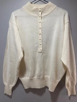 Vintage Yarnworks 90s Bishop Sleeve Button Front Ivory Sweater Women's Size M - Image 1 of 4