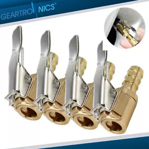 4PCS 8mm Car Tyre Wheel Tire Air Chuck Inflator Pump Valve Clip Connector Brass* - Picture 1 of 11