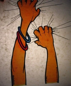 SEXY GRASP HANDS 1970's VINTAGE HIPPIE HEADSHOP IRON ON TRANSFER B-6 - Picture 1 of 2