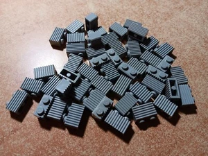 LEGO BULK LOT OF 50 LIGHT BLUISH GRAY MODIFIED BRICKS 1X2 WITH GRILLE #2877 - Picture 1 of 1