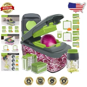 Multifunctional Kitchen Gadget - 12 Blades Vegetable Chopper & Mandolin Slicer - Picture 1 of 11