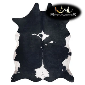 AMAZING artifical Cowhide Rug Animal Cow printed black white Large size Carpet - Picture 1 of 6