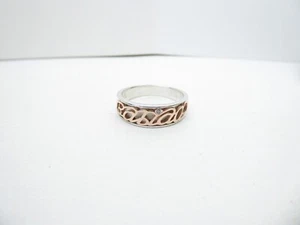Anillo Clogau Oro Plata y Oro Rosa 9ct Diamante Cariad Talla R - Imagen 1 de 7