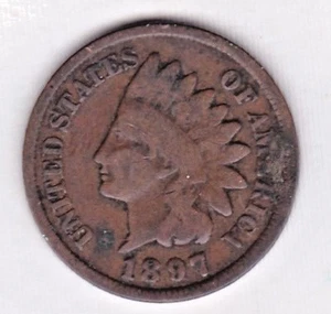 1897 INDIAN HEAD CENT in GUTER Erhaltung :~ BITTE DEN SCAN ansehen stk 97-4 - Bild 1 von 4