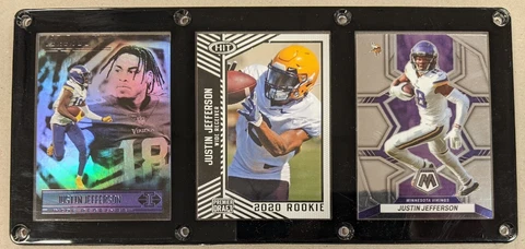 JUSTIN JEFFERSON 3 CARD PLAQUE MINNESOTA VIKINGS LSU TIGERS Cover