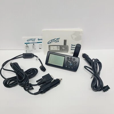 Garmin GPS III Handheld Hiking, Camping, Travel, Portable  Tested + Extras - Image 1 of 4