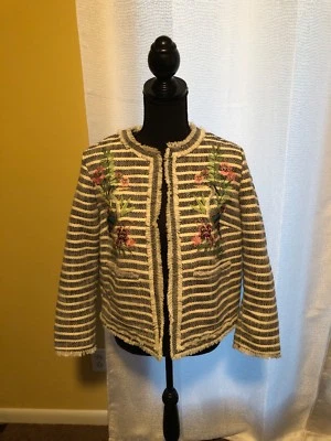 River Island Cropped Jacket W Bird Embroidery NWT - Image 1 of 4