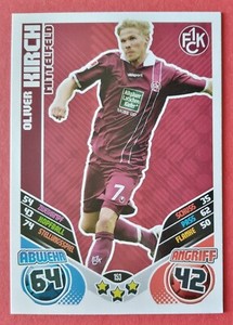 TOPPS Oliver Kirch Kaiserslautern Bundesliga 2011/12 Match Attax Trading Card