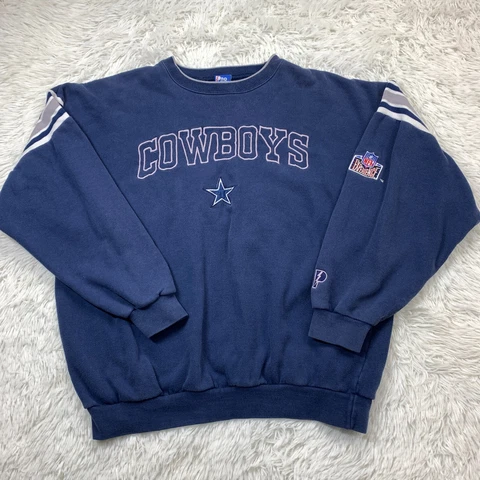 Vintage Dallas Cowboys Sweater Extra Large Blue Pro Player Football Pullover Cover