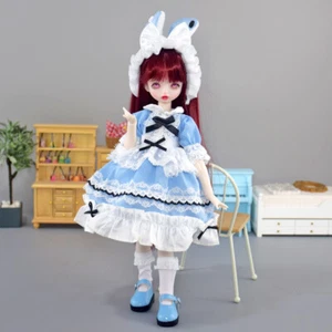 30cm BJD Puppe 12" Mädchen Puppen Mit Rosa Augen Und Roten Haarperücken Doll Toy - Bild 1 von 12