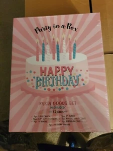 Pink Birthday Party Tableware Set, Brand New, Never Been Opened 43 Pieces - Picture 1 of 2