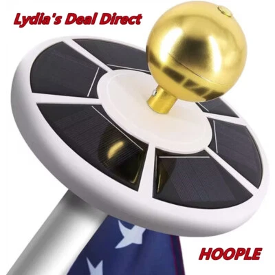 Solar Powered Flag Pole Light 26 LED Auto Active Super Bright Outdoor Waterproof - Image 1 of 4