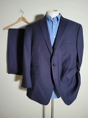 48R 2 peças terno roxo preto xadrez forro de folha havaiana jaqueta blazer casaco calça 46 - Imagem 1 de 4