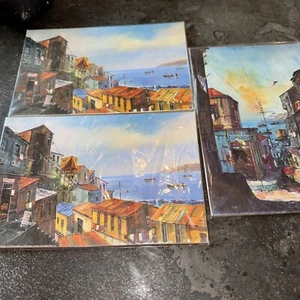 Souvenir von Valparaiso, Chile /3 - handbemalte Holzfliesen 4,5" x 7" - Bild 1 von 3