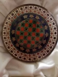 Vintage 99% Silver Enameled Pill Box In Original Oriental Design Case - Picture 1 of 9