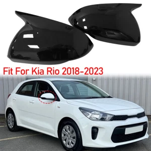 For Kia Rio 2018-2023 Gloss Black Without light Rearview Mirror Cover Trim Caps - Picture 1 of 8
