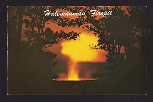 c1961 firepit Halemaumau Kilauea Volcano eruption Big Island Hawaii postcard - Bild 1 von 2