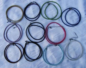 KETTE HALSKETTE SPALTLEDER PU BESCHICHTET EDELSTAHL 46 - 52 CM X 2,5 MM STARK - Bild 1 von 22