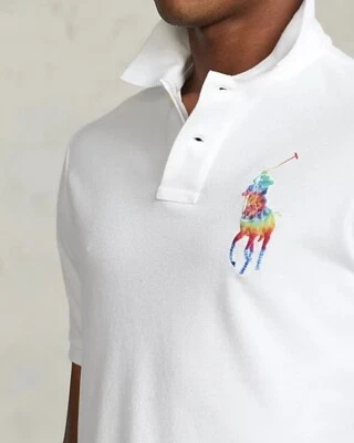 Polo Ralph Lauren Big Pony Custom SlimFit Mesh Shirt Med Rainbow $115 Authentic - Image 1 of 4