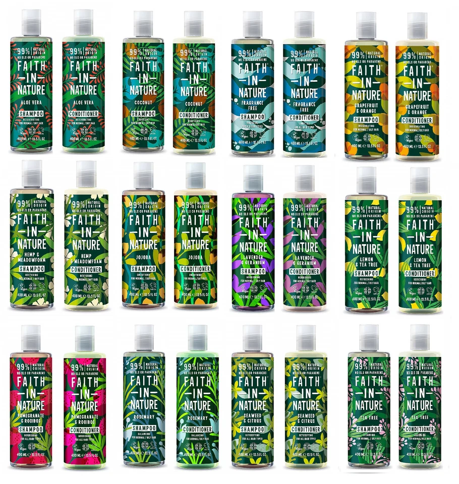 Faith In Nature Shampoo 400ml & Conditioner 400ml Duo *Parabens & SLS Free* - Image 1 of 1