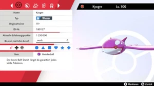 ¡Brillante Kyogre Pokemon Sword Shield 6DV! + Bola maestra  - Imagen 1 de 6