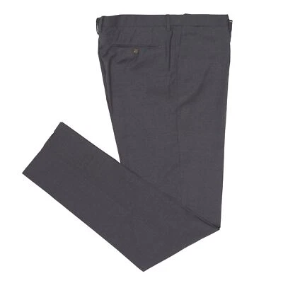 Pantalones de vestir LUIGI BORRELLI Napoli gris oscuro lana frente plano EE. UU. 44 NUEVOS UE 60 Foto 1 de 4
