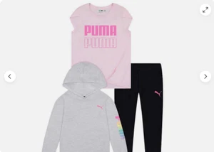 PUMA Girls' Youth 3-piece Set( BLACK GRAY PINK SMALL 7/8)NWT - Picture 1 of 6