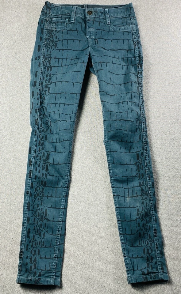 Bleu Lab Women 23 Jeans Skinny Straight Leg REVERSIBLE Blue/gray Stretch - Image 1 of 4