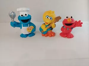 3 Seasame Street Workshop Hasbro 3 Inch Figure Lot (Cookie Monster, Elmo and BB) - Picture 1 of 12