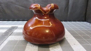 Vintage Brown Porcelain Electric Line Insulator 5" Wide - Picture 1 of 6