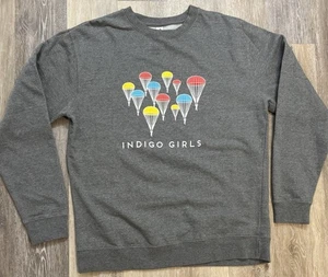 Indigo Girls Crewneck Sweatshirt Women’s XL Independent Trading Parachutes Gray - Picture 1 of 4