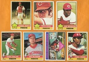 Lotto 21 carte Cincinnati Reds 1976 Topps Bench Rose Morgan Perez squadra World Series - Foto 1 di 6