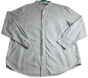 Chaps Button Up Shirt Mens XL Blue White Stripes Long Sleeves Pocket Cotton Work - Picture 1 of 7