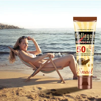 SPF50 Facial Body Sunscreen Collagen Moisturizing UV Protection Sun Cream 50g - Image 1 of 4