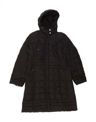 MARELLA Cappotto donna imbottito con cappuccio UK 16 Large nero poliammide AZ01 - Immagine 1 di 4