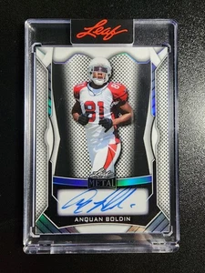 ANQUAN BOLDIN 2025 Leaf Metal Authentics WHITE PRISMATIC #5/8 On Card Auto - Picture 1 of 2